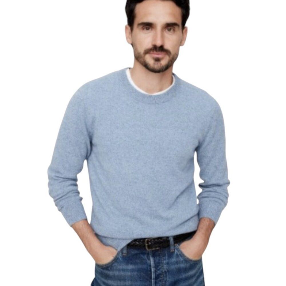 Banana Republic Men's SMALL Casual Light Blue Cashmere Cotton Blend Sweater